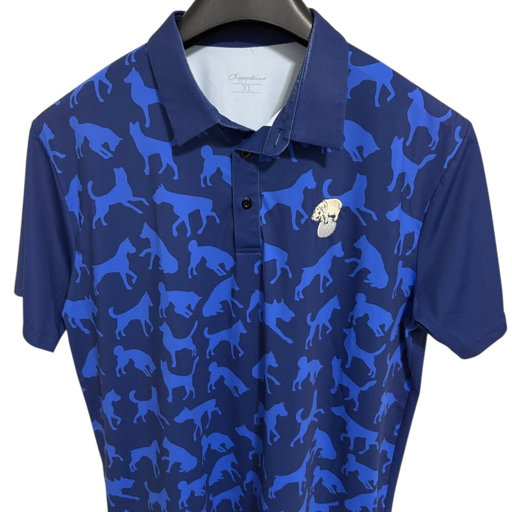 Chippopotamus Golf Polo Shirt Mens Size XL Blue Golf Performance